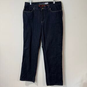 Carhartt Women's Blaine Flannel Lined Jeans Dark Wash Loose Fit 14 Short